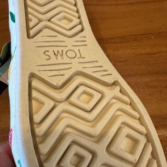 Toms Alpargata Natural Cherries Print Canvas Slip On Shoes Womens Size 5M - Picture 7 of 12